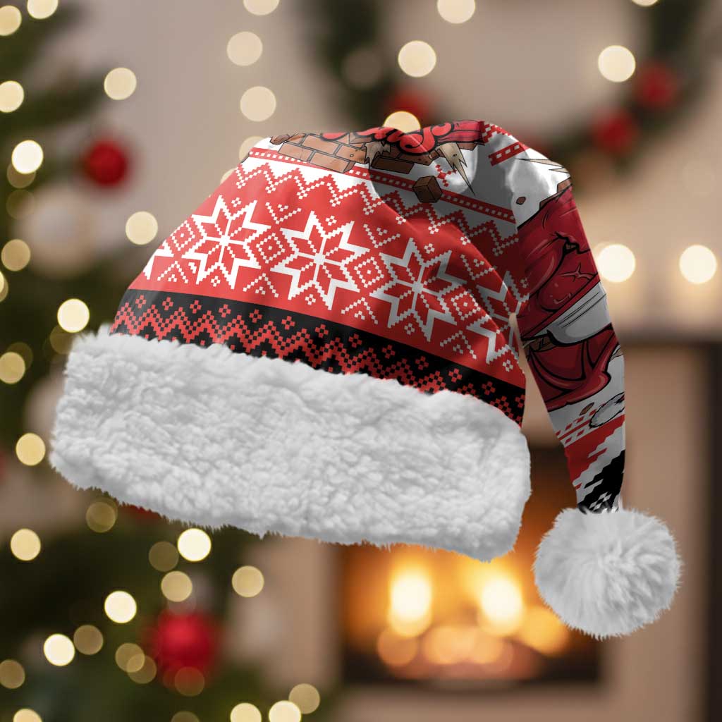 Illawarra Dragons Fire Personalised Christmas Santa Hat Christmas Rugby League Spirit - Aussie Hoodie