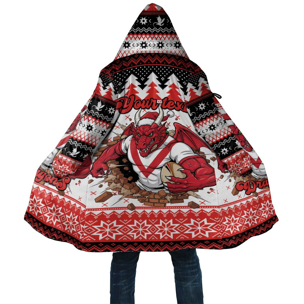 Illawarra Dragons Fire Personalised Cloak Christmas Rugby League Spirit - Aussie Hoodie