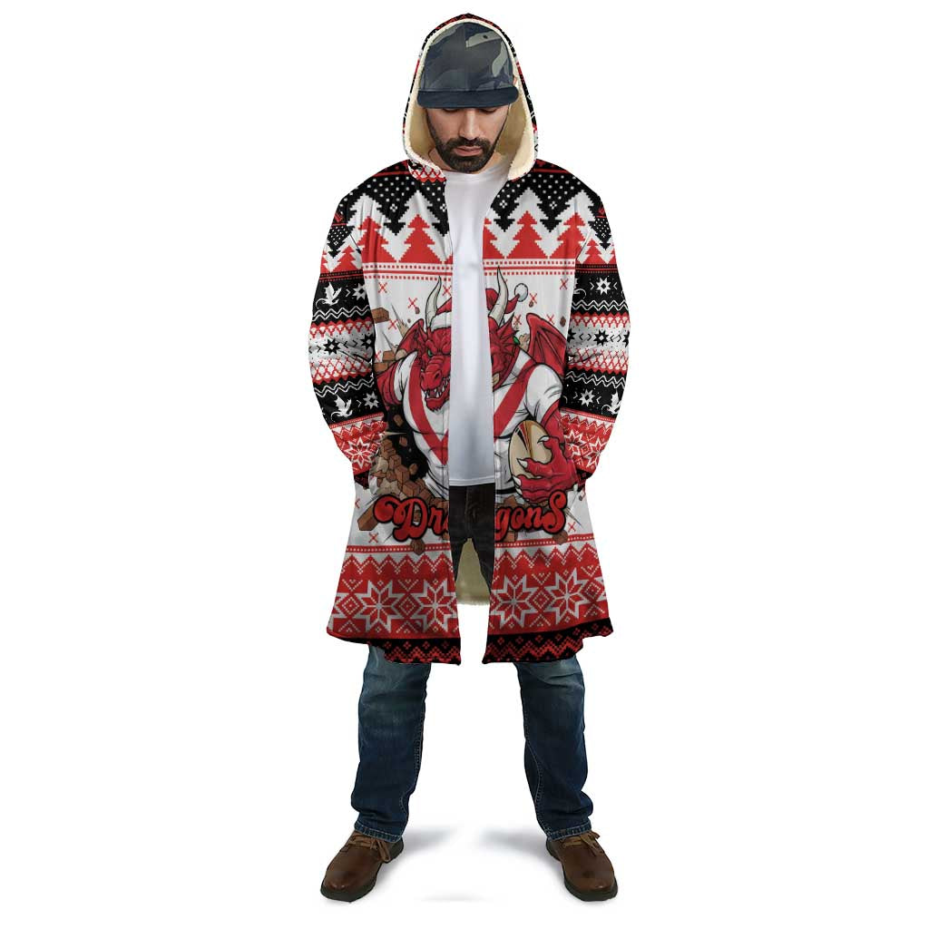 Illawarra Dragons Fire Personalised Cloak Christmas Rugby League Spirit - Aussie Hoodie