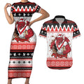 Illawarra Dragons Fire Personalised Couples Matching Short Sleeve Bodycon Dress and Hawaiian Shirt Christmas Rugby League Spirit - Aussie Hoodie
