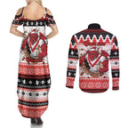 Illawarra Dragons Fire Personalised Couples Matching Summer Maxi Dress and Long Sleeve Button Shirt Christmas Rugby League Spirit - Aussie Hoodie