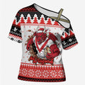 Illawarra Dragons Fire Personalised Cross Shoulder Shirt Christmas Rugby League Spirit - Aussie Hoodie
