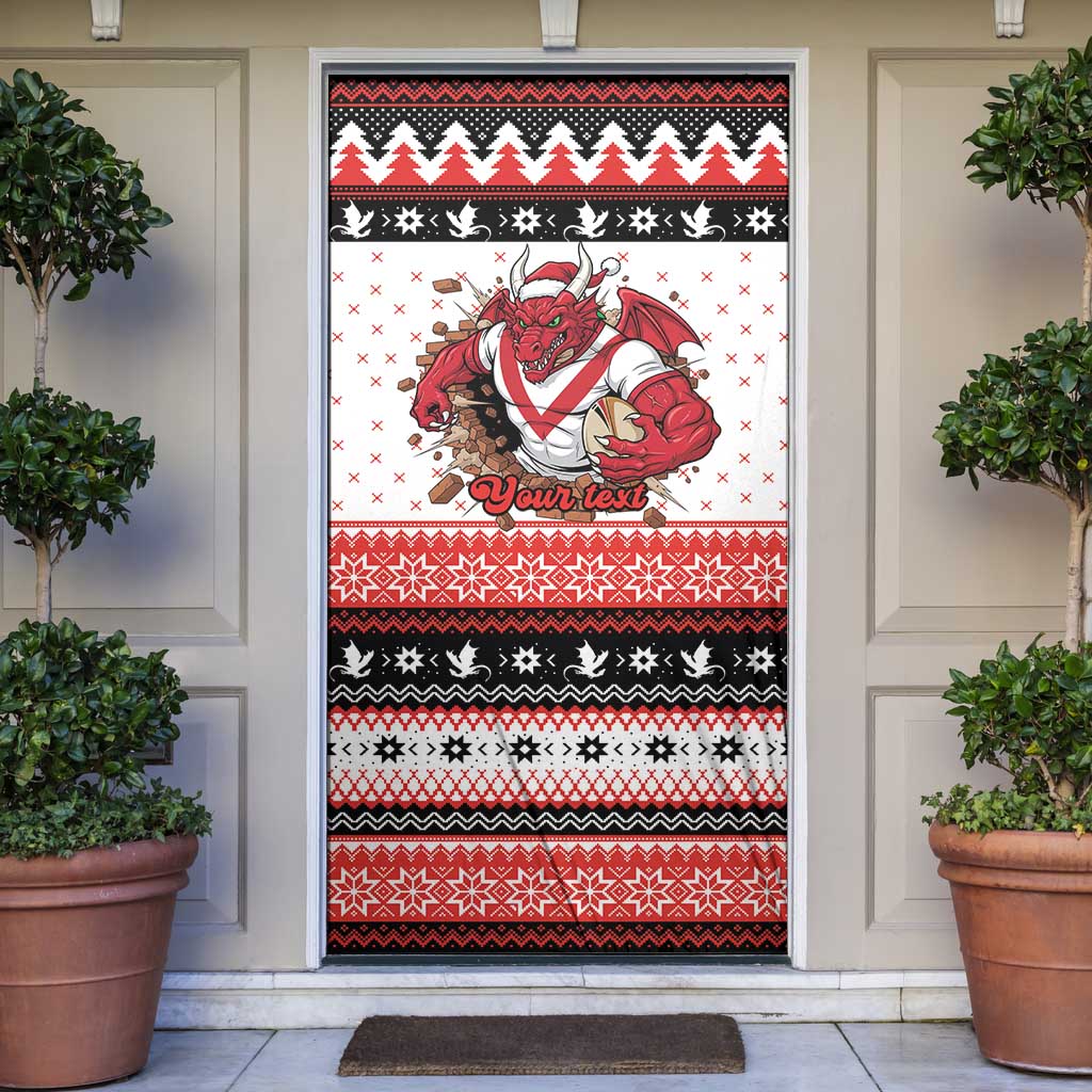 Illawarra Dragons Fire Personalised Door Cover Christmas Rugby League Spirit - Aussie Hoodie