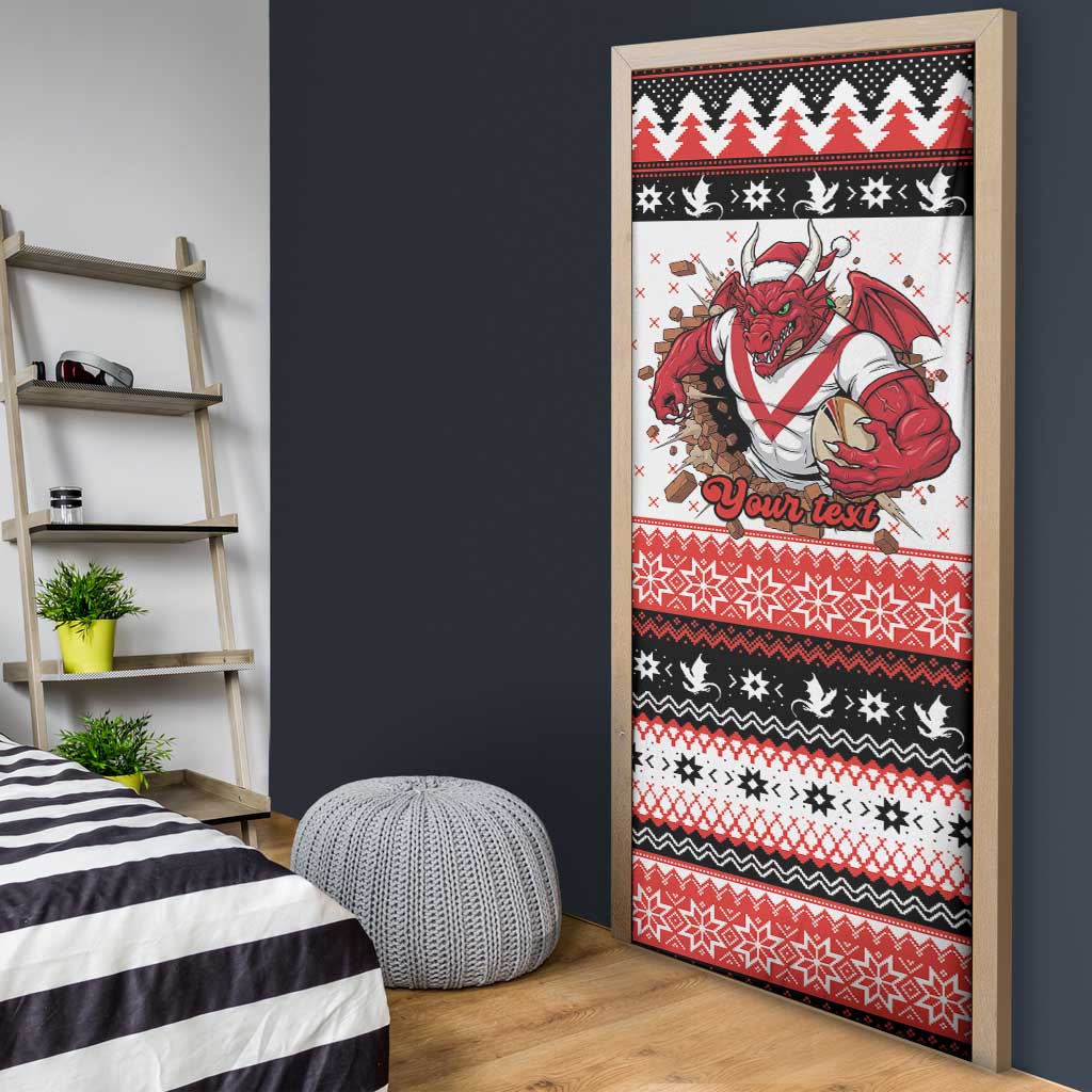 Illawarra Dragons Fire Personalised Door Cover Christmas Rugby League Spirit - Aussie Hoodie