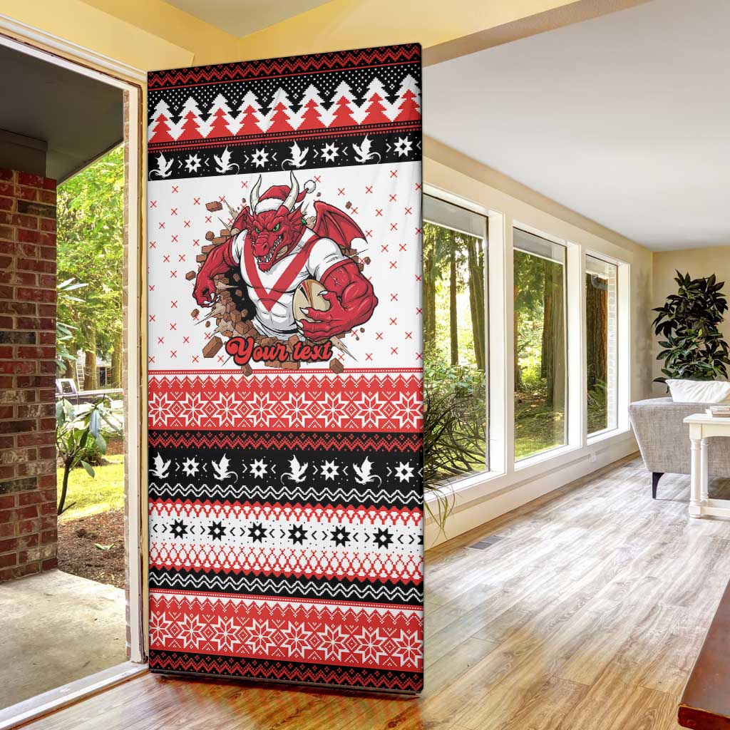 Illawarra Dragons Fire Personalised Door Cover Christmas Rugby League Spirit - Aussie Hoodie