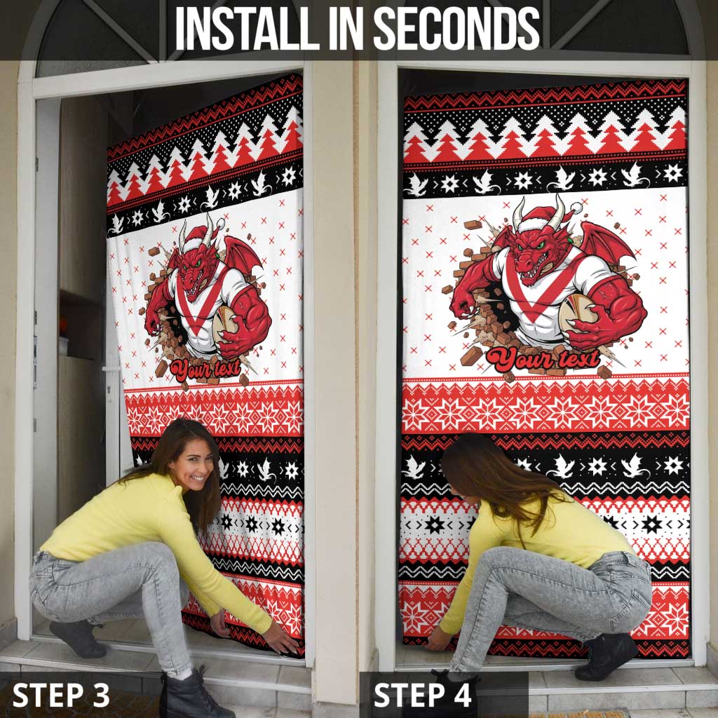 Illawarra Dragons Fire Personalised Door Cover Christmas Rugby League Spirit - Aussie Hoodie