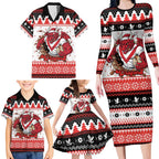 Illawarra Dragons Fire Personalised Family Matching Long Sleeve Bodycon Dress and Hawaiian Shirt Christmas Rugby League Spirit - Aussie Hoodie