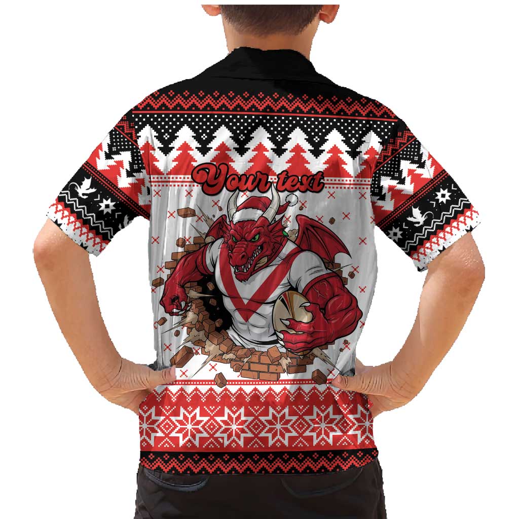 Illawarra Dragons Fire Personalised Family Matching Mermaid Dress and Hawaiian Shirt Christmas Rugby League Spirit - Aussie Hoodie