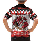 Illawarra Dragons Fire Personalised Family Matching Mermaid Dress and Hawaiian Shirt Christmas Rugby League Spirit - Aussie Hoodie