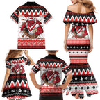 Illawarra Dragons Fire Personalised Family Matching Mermaid Dress and Hawaiian Shirt Christmas Rugby League Spirit - Aussie Hoodie