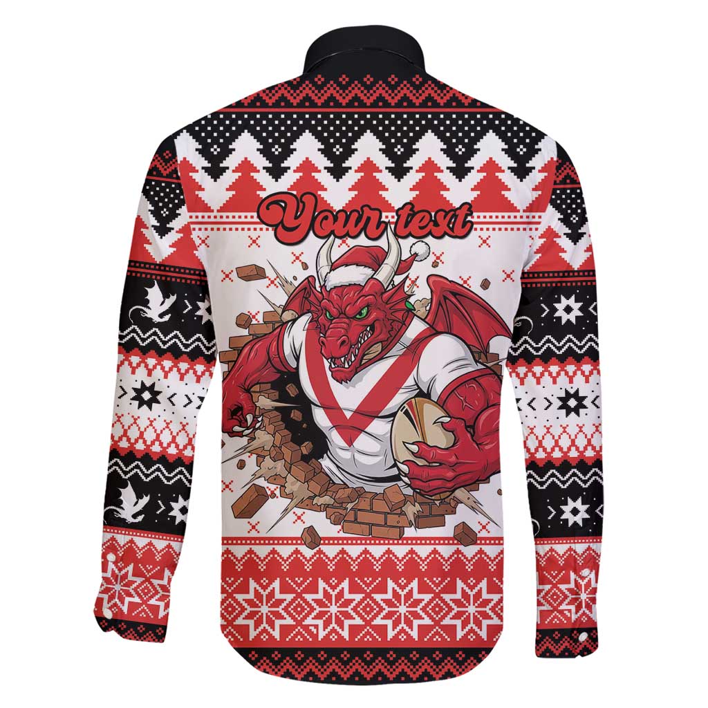Illawarra Dragons Fire Personalised Family Matching Mermaid Dress and Hawaiian Shirt Christmas Rugby League Spirit - Aussie Hoodie