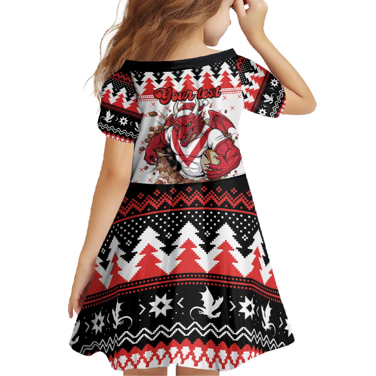 Illawarra Dragons Fire Personalised Family Matching Off The Shoulder Long Sleeve Dress and Hawaiian Shirt Christmas Rugby League Spirit - Aussie Hoodie