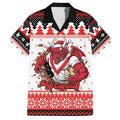 Illawarra Dragons Fire Personalised Family Matching Puletasi and Hawaiian Shirt Christmas Rugby League Spirit - Aussie Hoodie