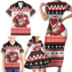 Illawarra Dragons Fire Personalised Family Matching Short Sleeve Bodycon Dress and Hawaiian Shirt Christmas Rugby League Spirit - Aussie Hoodie