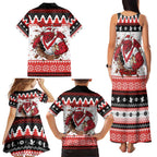 Illawarra Dragons Fire Personalised Family Matching Tank Maxi Dress and Hawaiian Shirt Christmas Rugby League Spirit - Aussie Hoodie