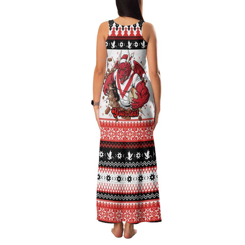 Illawarra Dragons Fire Personalised Family Matching Tank Maxi Dress and Hawaiian Shirt Christmas Rugby League Spirit - Aussie Hoodie