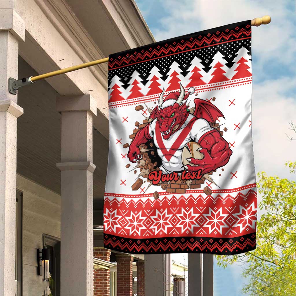 Illawarra Dragons Fire Personalised Garden Flag Christmas Rugby League Spirit - Aussie Hoodie