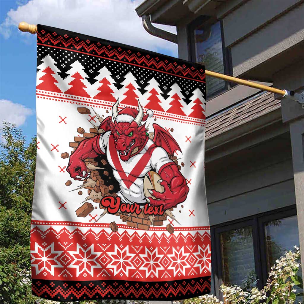 Illawarra Dragons Fire Personalised Garden Flag Christmas Rugby League Spirit - Aussie Hoodie