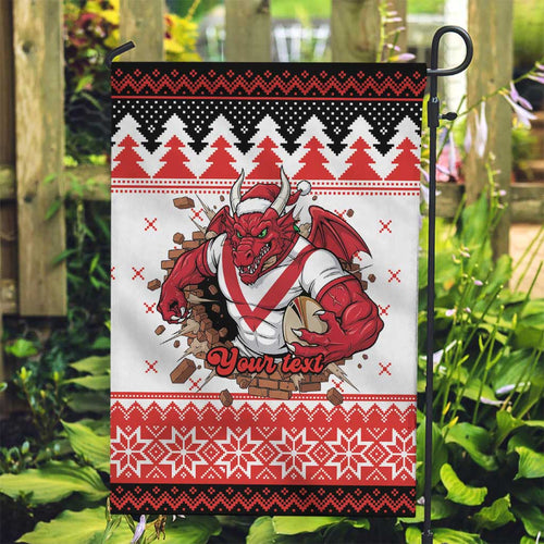 Illawarra Dragons Fire Personalised Garden Flag Christmas Rugby League Spirit - Aussie Hoodie