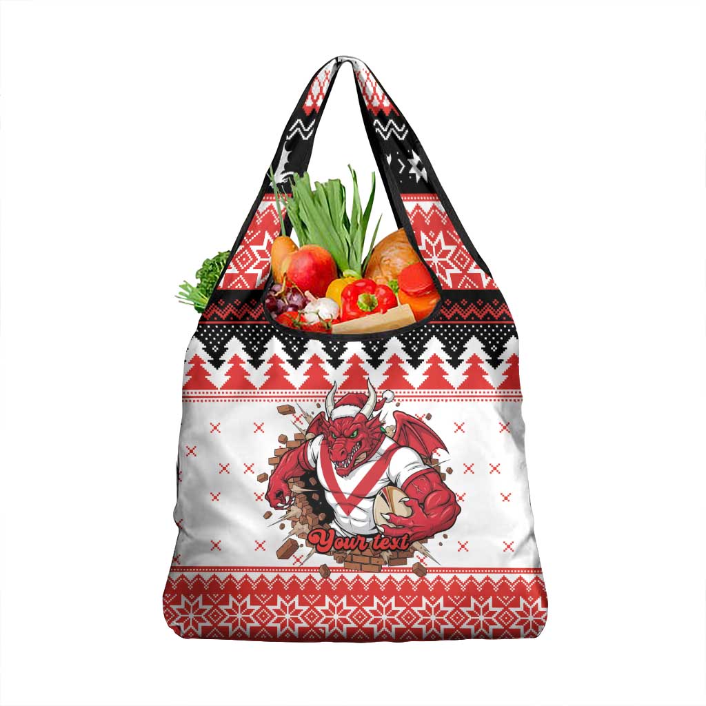 Illawarra Dragons Fire Personalised Grocery Bag Christmas Rugby League Spirit - Aussie Hoodie