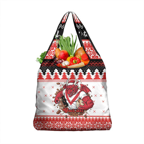 Illawarra Dragons Fire Personalised Grocery Bag Christmas Rugby League Spirit - Aussie Hoodie