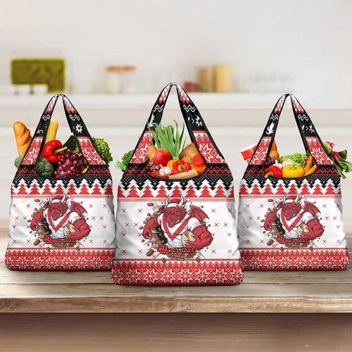Illawarra Dragons Fire Personalised Grocery Bag Christmas Rugby League Spirit - Aussie Hoodie