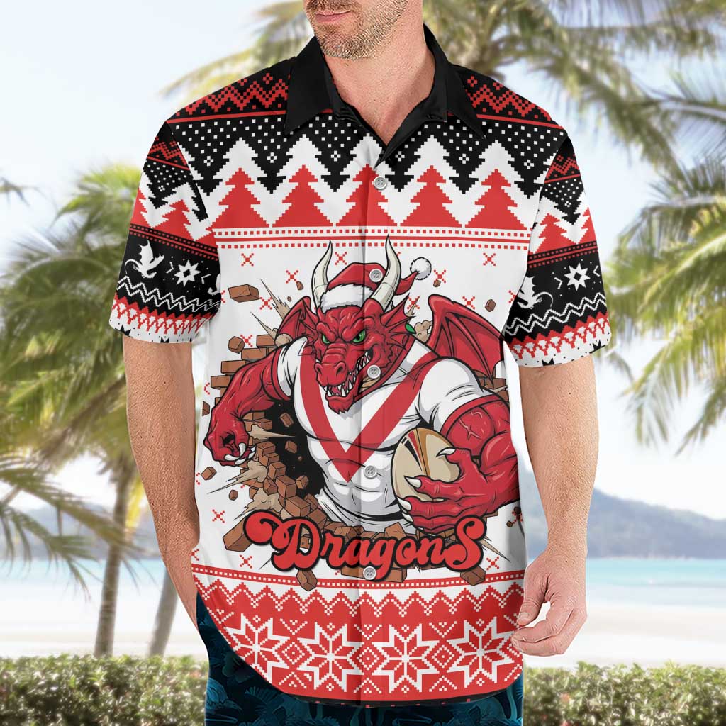 Illawarra Dragons Fire Personalised Hawaiian Shirt Christmas Rugby League Spirit - Aussie Hoodie