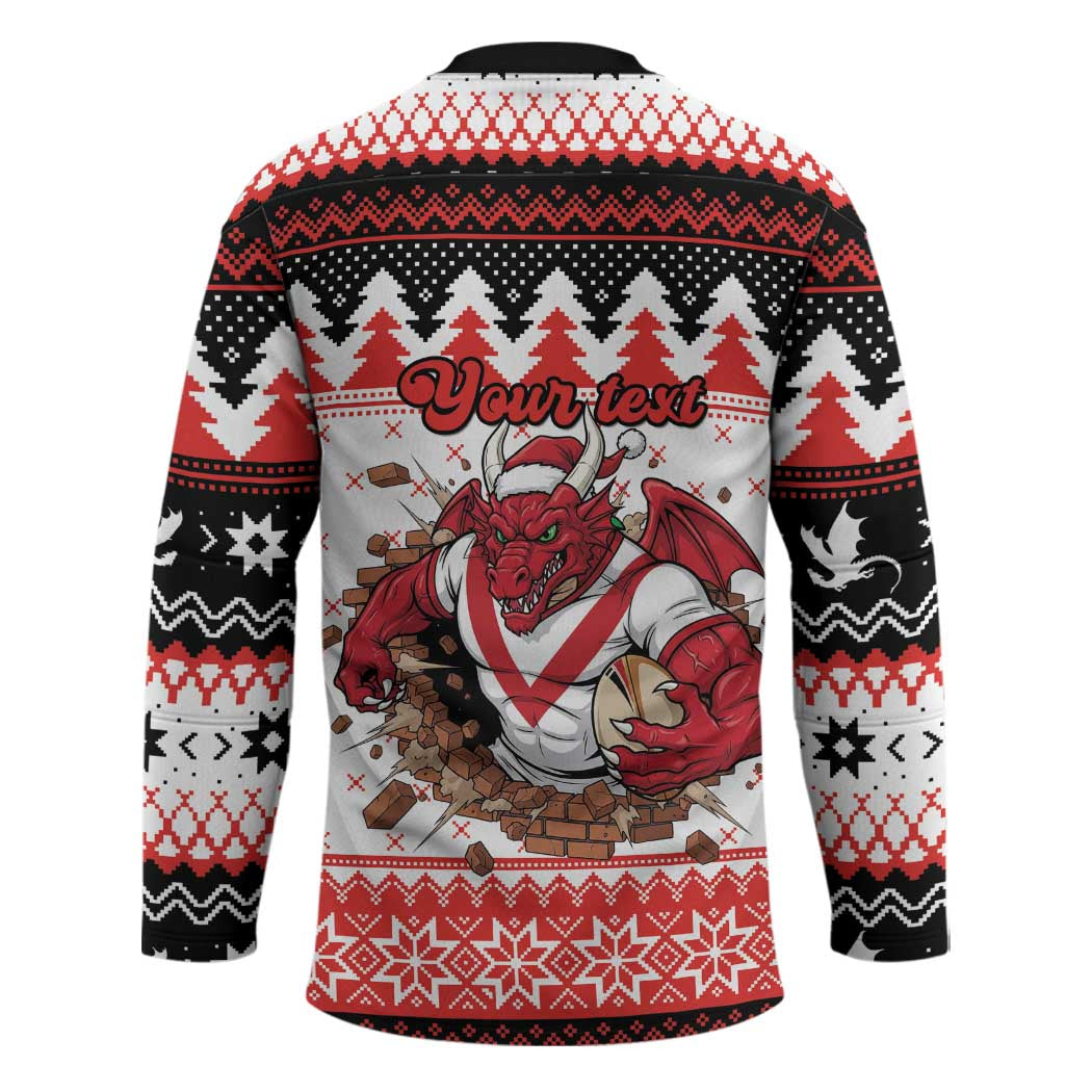 Illawarra Dragons Fire Personalised Hockey Jersey Christmas Rugby League Spirit - Aussie Hoodie
