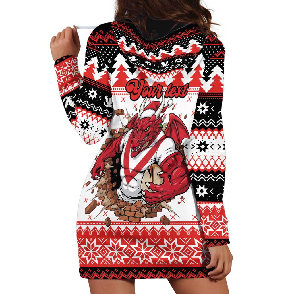 Illawarra Dragons Fire Personalised Hoodie Dress Christmas Rugby League Spirit - Aussie Hoodie