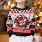 Illawarra Dragons Fire Personalised Kid Ugly Christmas Sweater Christmas Rugby League Spirit - Aussie Hoodie