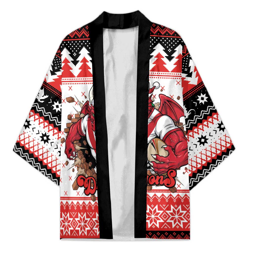 Illawarra Dragons Fire Personalised Kimono Christmas Rugby League Spirit - Aussie Hoodie