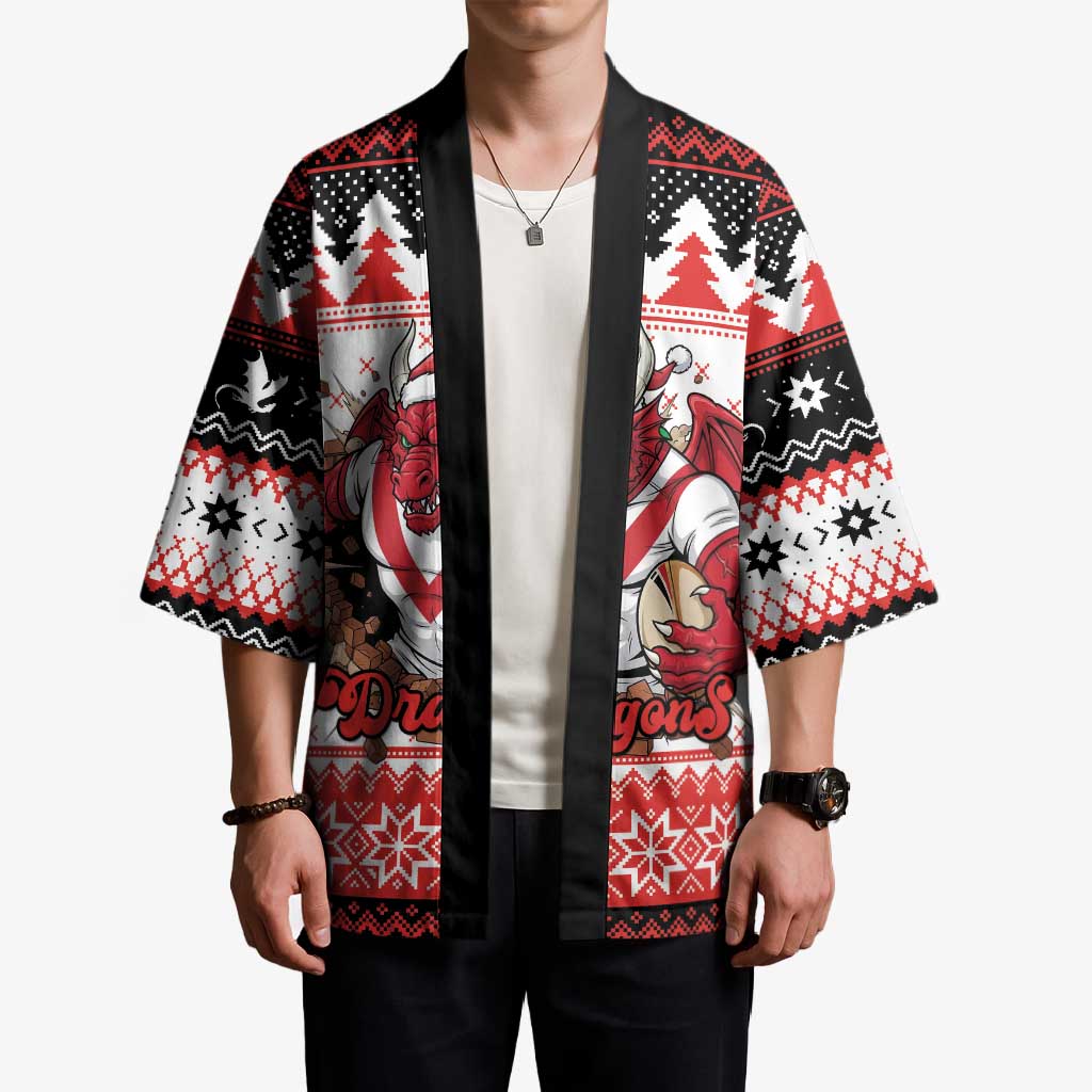 Illawarra Dragons Fire Personalised Kimono Christmas Rugby League Spirit - Aussie Hoodie