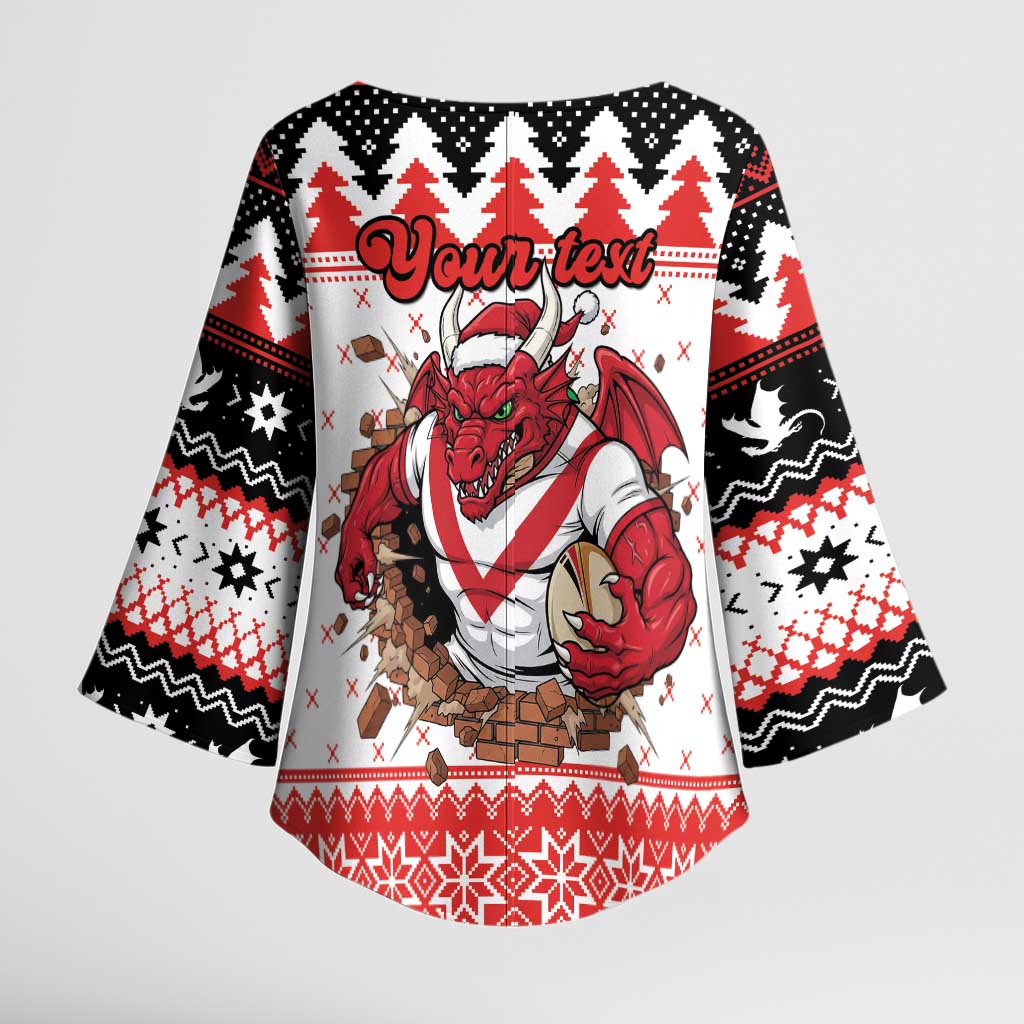 Illawarra Dragons Fire Personalised Kimono Sleeve Blouse Christmas Rugby League Spirit - Aussie Hoodie