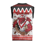 Illawarra Dragons Fire Personalised Christmas Knitted V-Neck Vest Christmas Rugby League Spirit - Aussie Hoodie