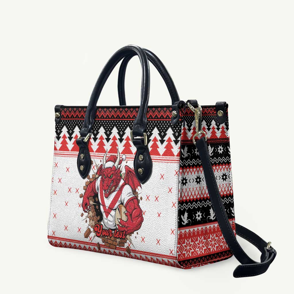 Illawarra Dragons Fire Personalised Leather Bag Christmas Rugby League Spirit - Aussie Hoodie