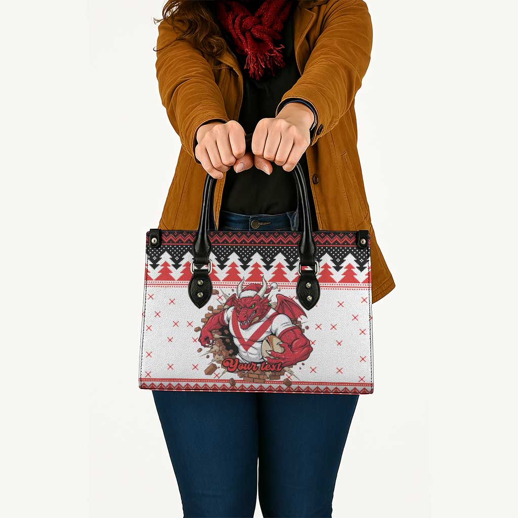 Illawarra Dragons Fire Personalised Leather Bag Christmas Rugby League Spirit - Aussie Hoodie