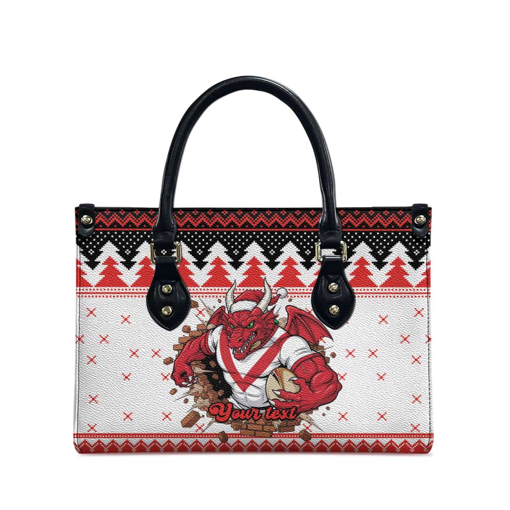 Illawarra Dragons Fire Personalised Leather Bag Christmas Rugby League Spirit - Aussie Hoodie