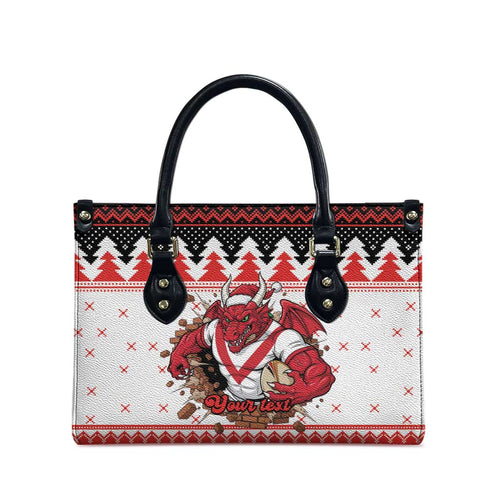 Illawarra Dragons Fire Personalised Leather Bag Christmas Rugby League Spirit - Aussie Hoodie