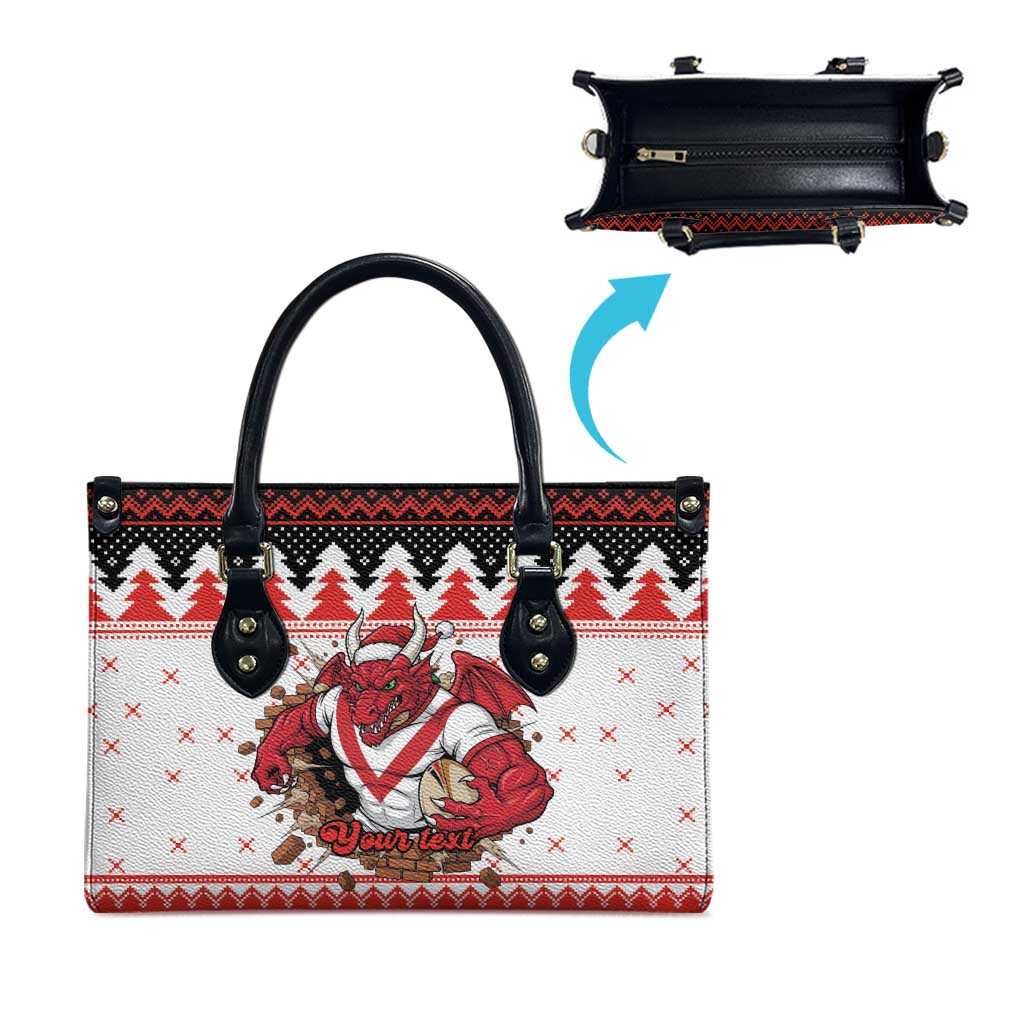 Illawarra Dragons Fire Personalised Leather Bag Christmas Rugby League Spirit - Aussie Hoodie
