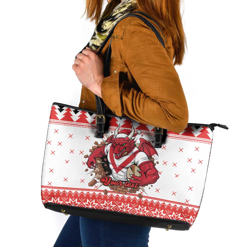 Illawarra Dragons Fire Personalised Leather Tote Bag Christmas Rugby League Spirit - Aussie Hoodie