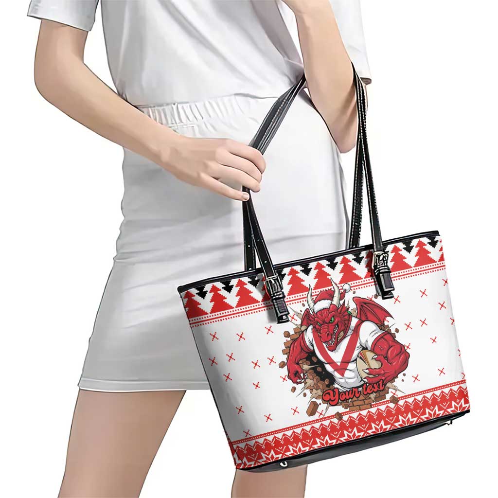 Illawarra Dragons Fire Personalised Leather Tote Bag Christmas Rugby League Spirit - Aussie Hoodie