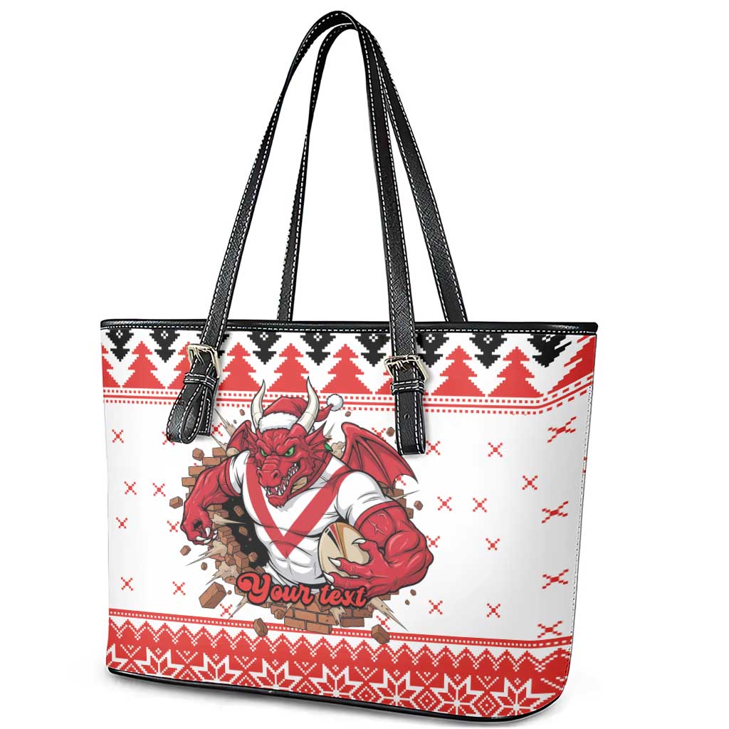 Illawarra Dragons Fire Personalised Leather Tote Bag Christmas Rugby League Spirit - Aussie Hoodie