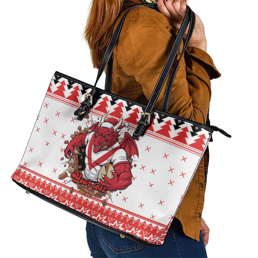 Illawarra Dragons Fire Personalised Leather Tote Bag Christmas Rugby League Spirit - Aussie Hoodie