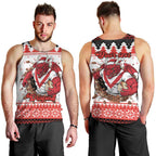 Illawarra Dragons Fire Personalised Men Tank Top Christmas Rugby League Spirit - Aussie Hoodie