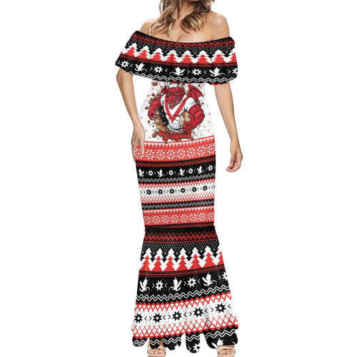 Illawarra Dragons Fire Personalised Mermaid Dress Christmas Rugby League Spirit - Aussie Hoodie