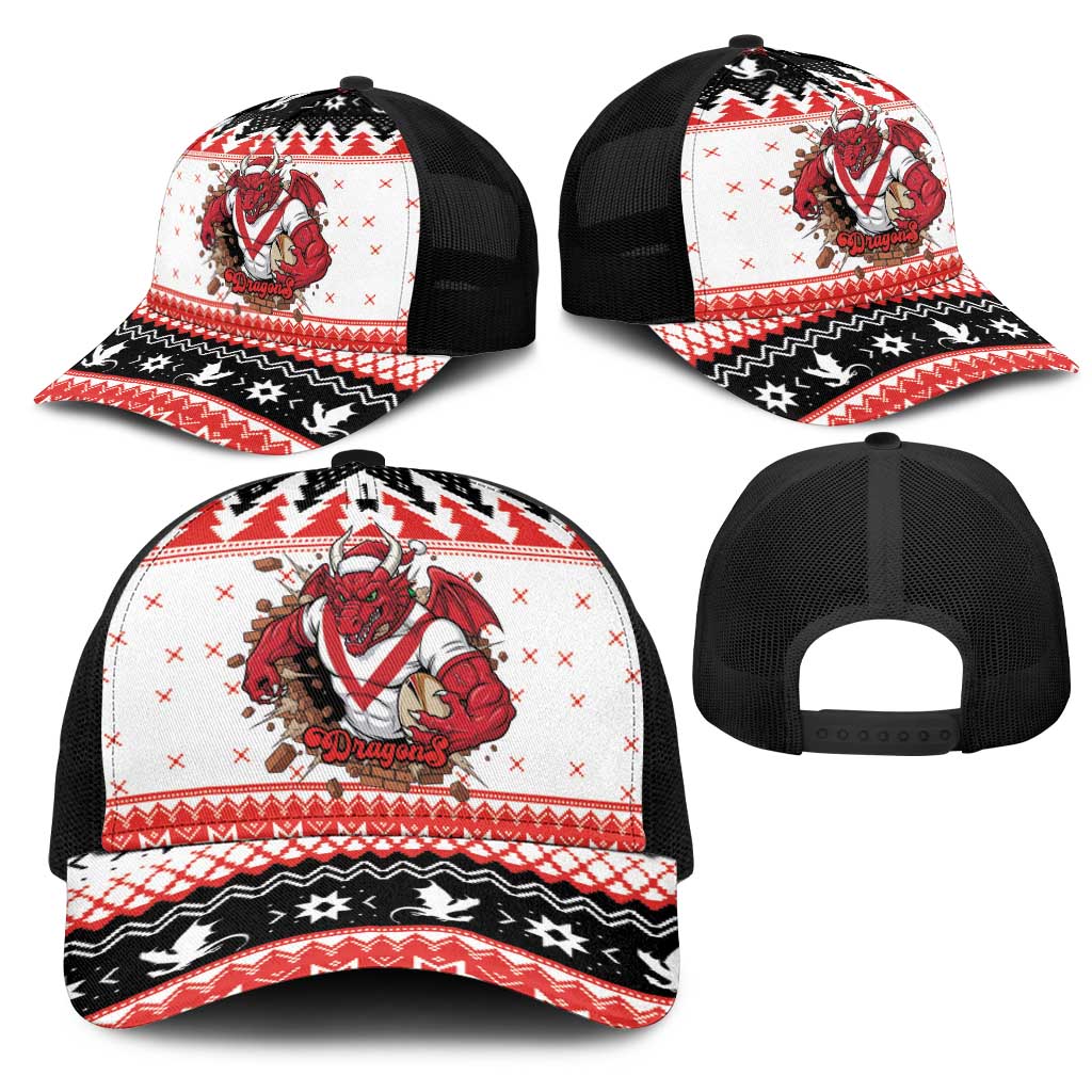 Illawarra Dragons Fire Mesh Trucker Cap Christmas Rugby League Spirit - Aussie Hoodie