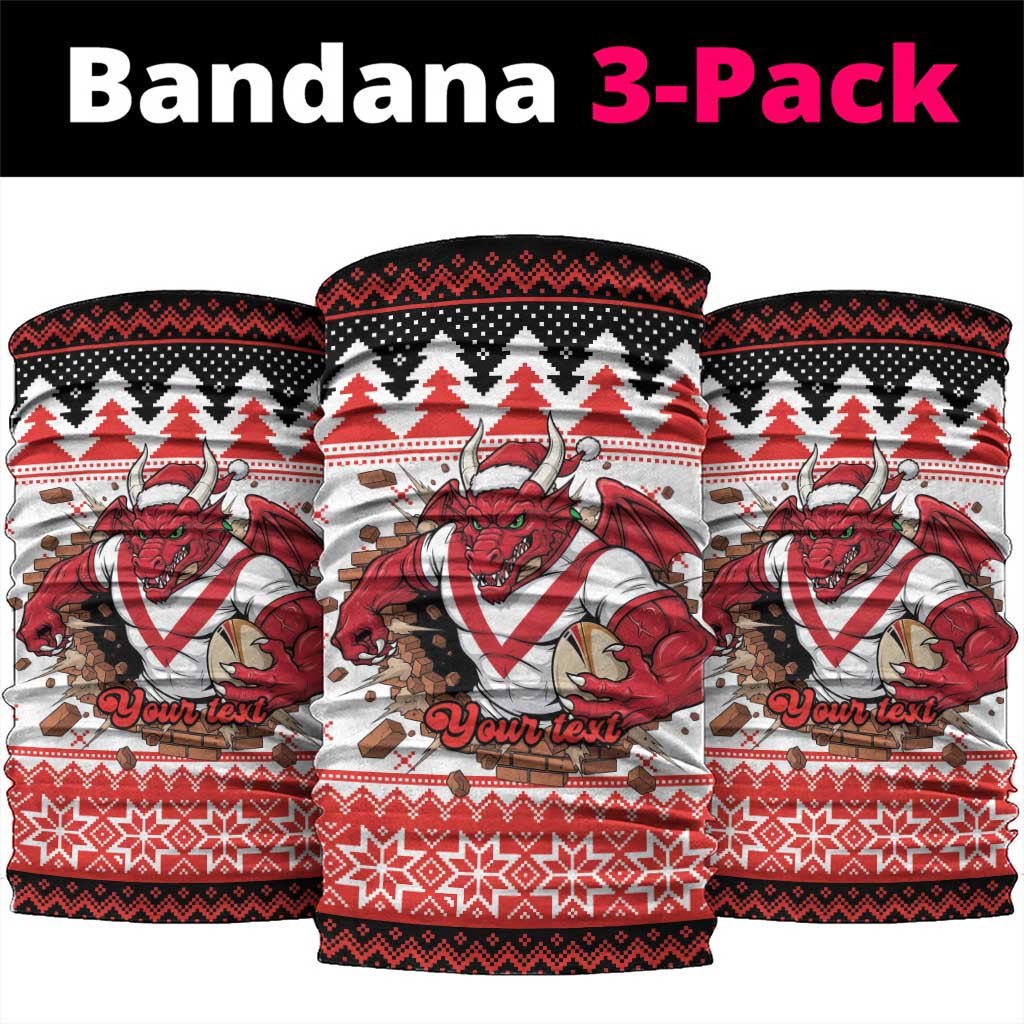 Illawarra Dragons Fire Personalised Neck Gaiter Christmas Rugby League Spirit - Aussie Hoodie