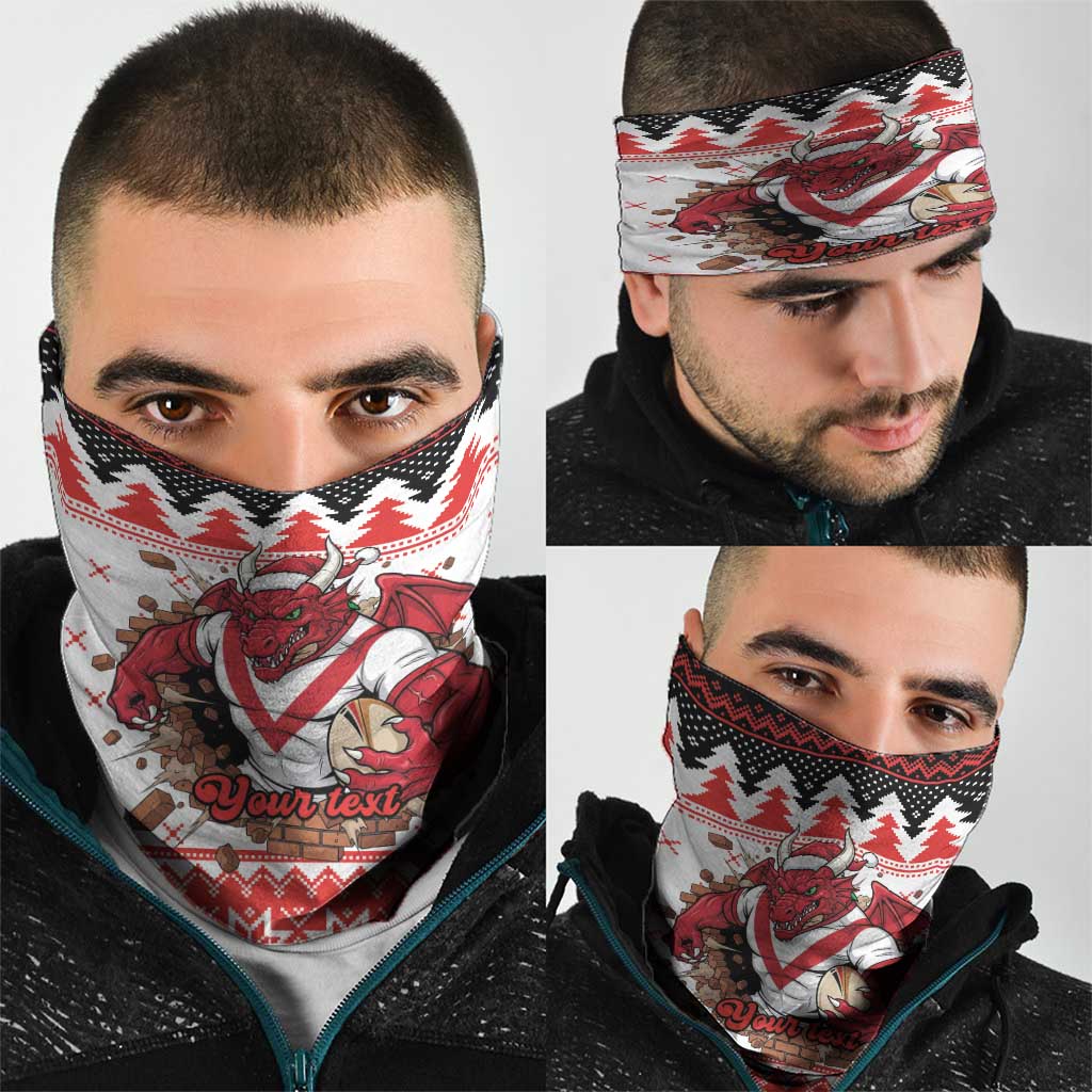 Illawarra Dragons Fire Personalised Neck Gaiter Christmas Rugby League Spirit - Aussie Hoodie