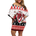 Illawarra Dragons Fire Personalised Off Shoulder Short Dress Christmas Rugby League Spirit - Aussie Hoodie