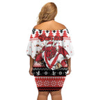 Illawarra Dragons Fire Personalised Off Shoulder Short Dress Christmas Rugby League Spirit - Aussie Hoodie